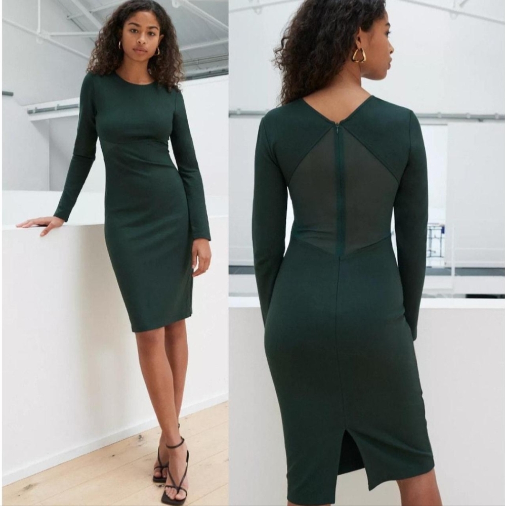 🇨🇦 Babaton Aritzia forest green fall cocktail dress Fluoresce size 4
